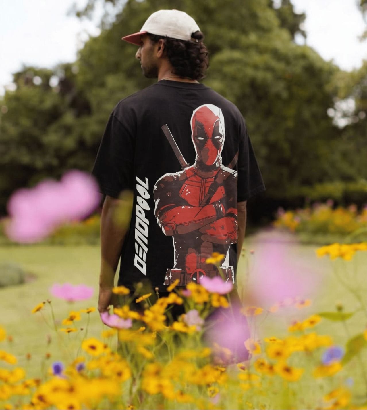 Deadpool Maximum Effort Oversized Tee – Jet Black