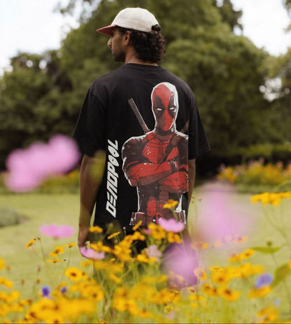 Deadpool Maximum Effort Oversized Tee – Jet Black