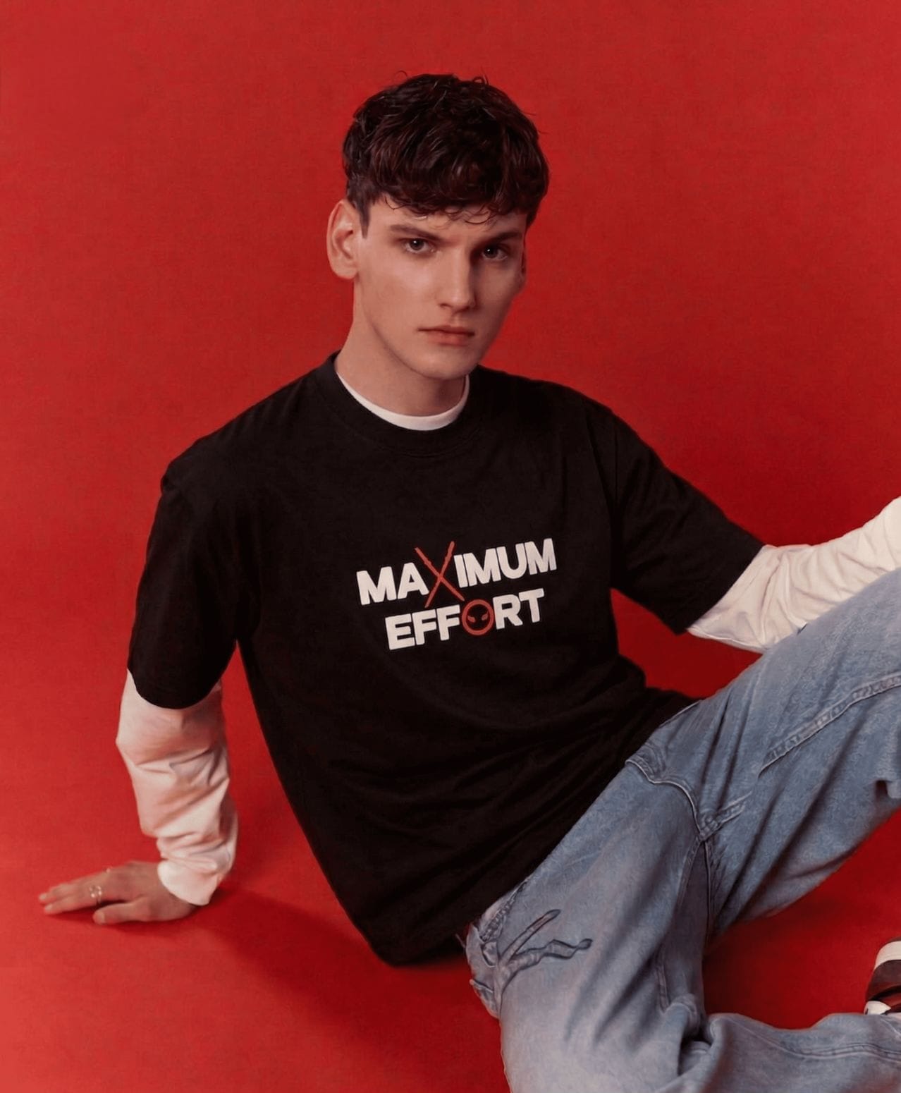 Deadpool Maximum Effort Oversized Tee – Jet Black